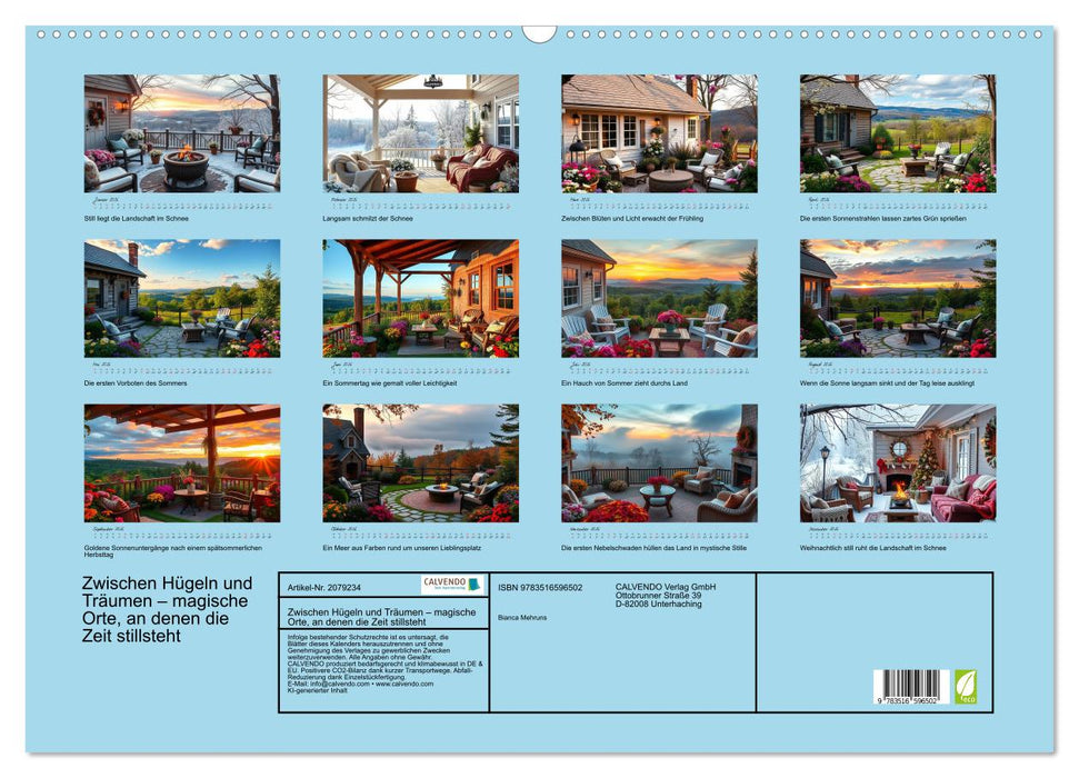 Zwischen Hügeln und Träumen – magische Orte, an denen die Zeit stillsteht (CALVENDO Wandkalender 2026)