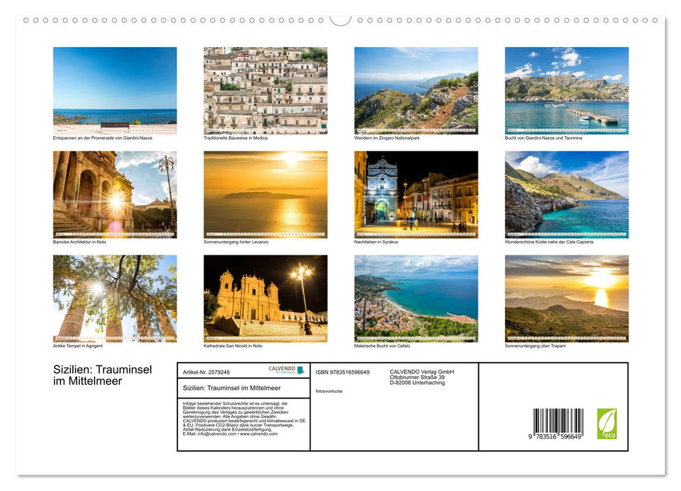 Sizilien: Trauminsel im Mittelmeer (CALVENDO Premium Wandkalender 2026)