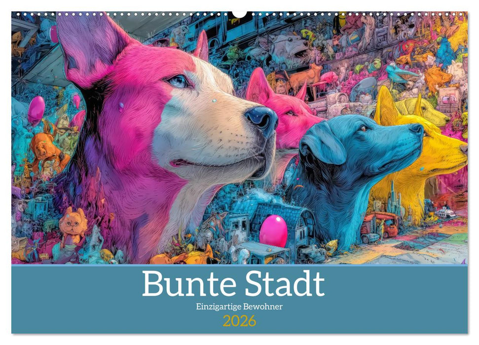 Bunte Stadt - Einzigartige Bewohner (CALVENDO Wandkalender 2026)
