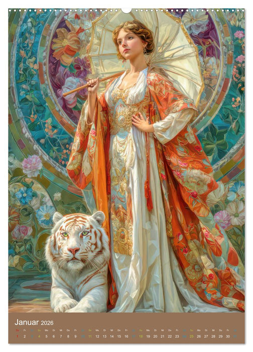 Frauen in Kostümen - Sinnliche Schönheit des Art Nouveau (CALVENDO Wandkalender 2026)