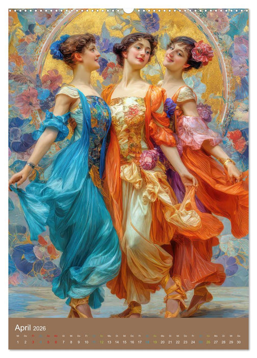 Frauen in Kostümen - Sinnliche Schönheit des Art Nouveau (CALVENDO Wandkalender 2026)