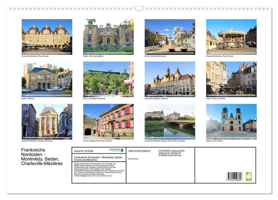 Frankreichs Nordosten - Montmédy, Sedan, Charleville-Mézières (CALVENDO Wandkalender 2026)
