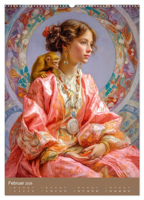 Frauen in Kostümen - Sinnliche Schönheit des Art Nouveau (CALVENDO Premium Wandkalender 2026)