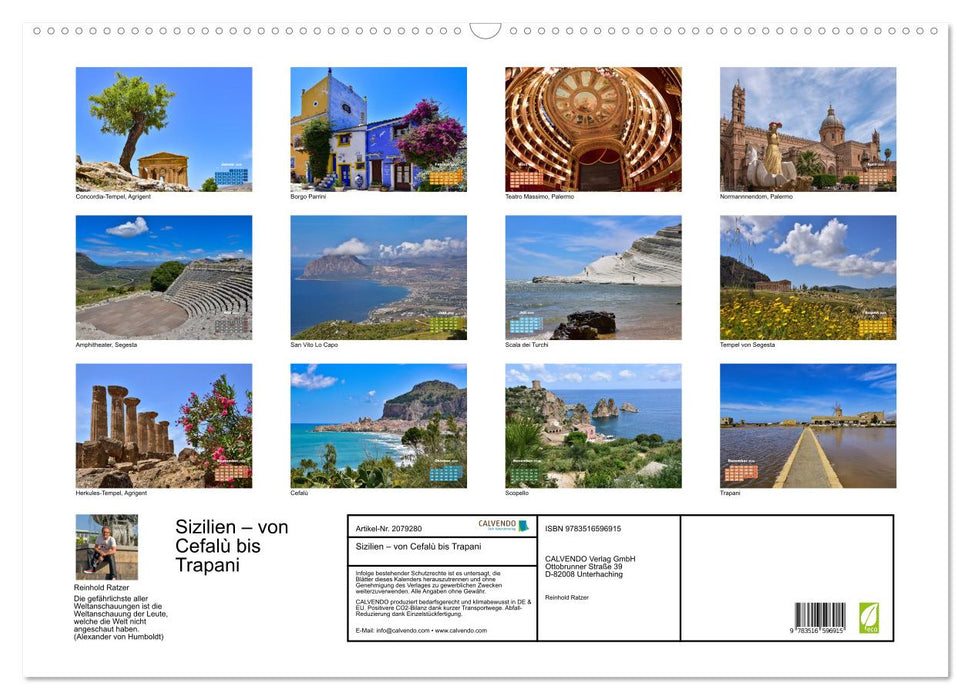 Sizilien – von Cefalù bis Trapani (CALVENDO Wandkalender 2026)