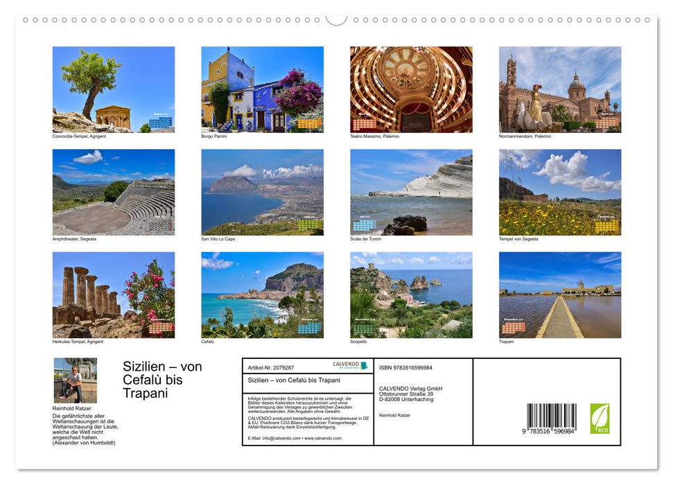 Sizilien – von Cefalù bis Trapani (CALVENDO Premium Wandkalender 2026)