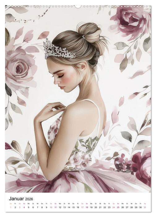 Ballerinas in Aquarell (CALVENDO Premium Wandkalender 2026)