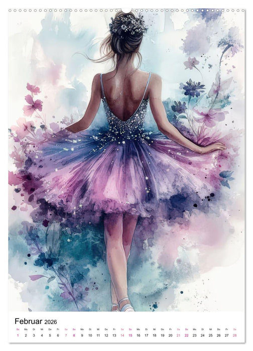 Ballerinas in Aquarell (CALVENDO Premium Wandkalender 2026)