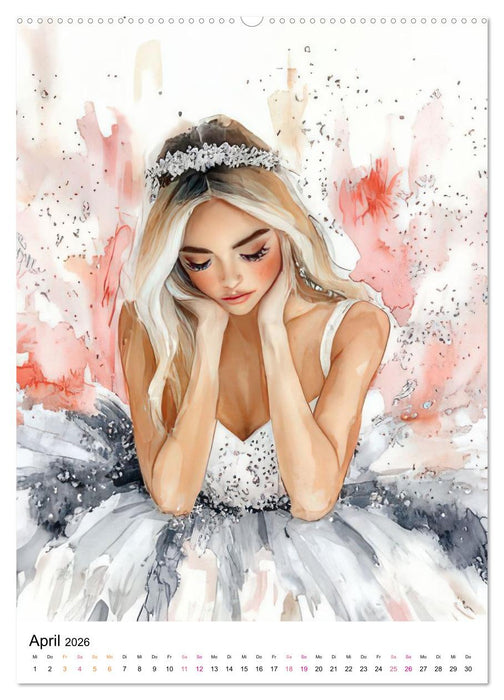 Ballerinas in Aquarell (CALVENDO Premium Wandkalender 2026)