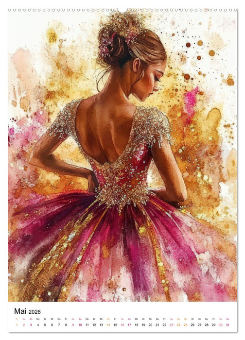 Ballerinas in Aquarell (CALVENDO Premium Wandkalender 2026)