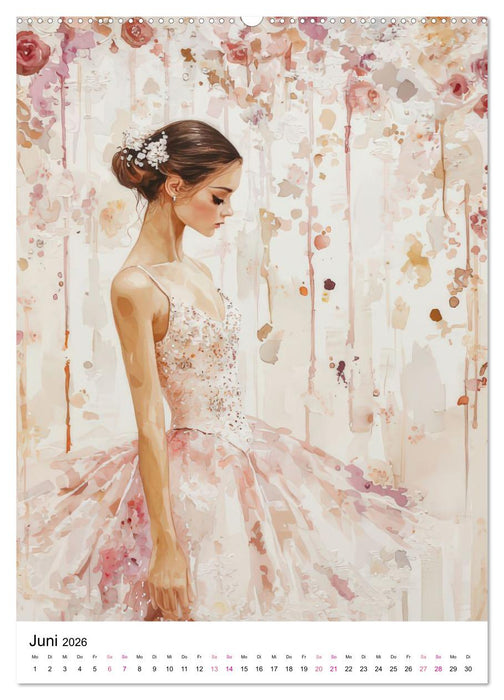 Ballerinas in Aquarell (CALVENDO Premium Wandkalender 2026)