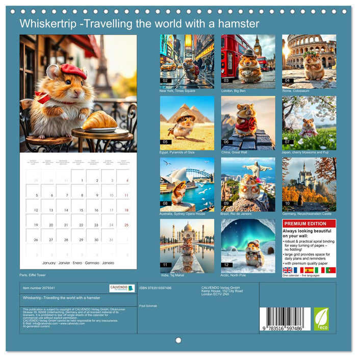 Whiskertrip -Travelling the world with a hamster (CALVENDO Monthly Calendar 2026)