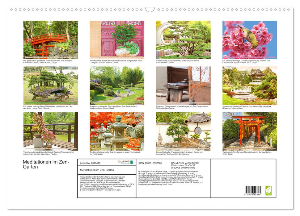 Meditationen im Zen-Garten (CALVENDO Wandkalender 2026)