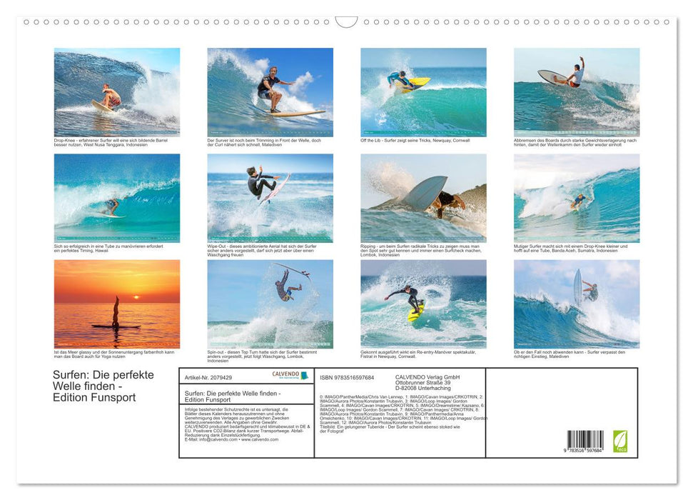 Surfen: Die perfekte Welle finden - Edition Funsport (CALVENDO Wandkalender 2026)