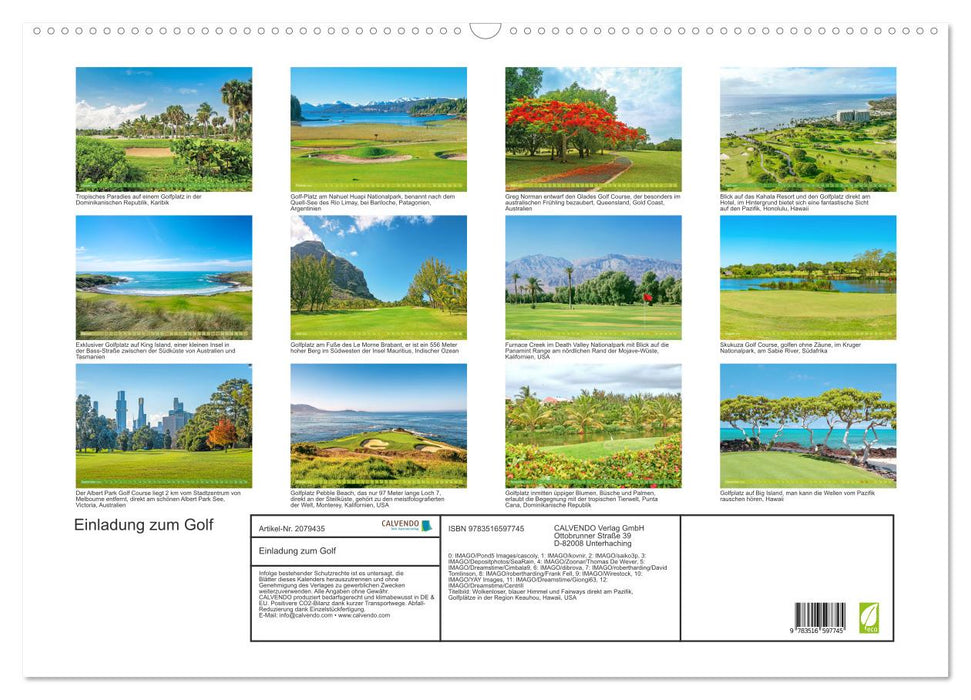 Einladung zum Golf (CALVENDO Wandkalender 2026)