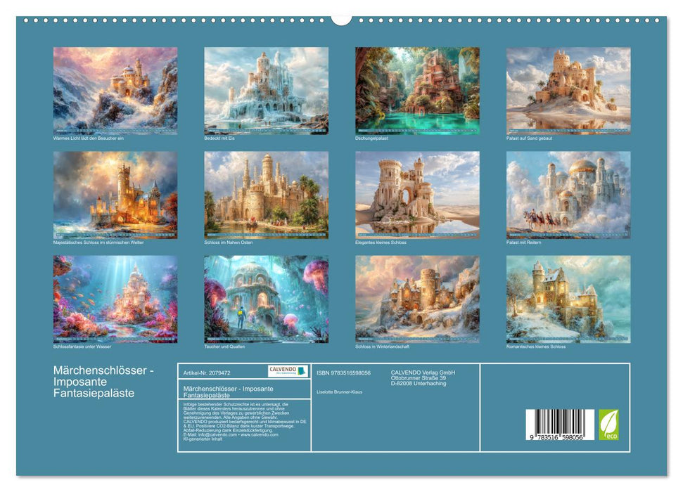 Märchenschlösser - Imposante Fantasiepaläste (CALVENDO Premium Wandkalender 2026)