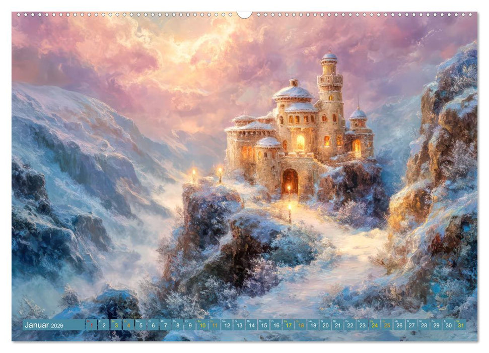 Märchenschlösser - Imposante Fantasiepaläste (CALVENDO Premium Wandkalender 2026)