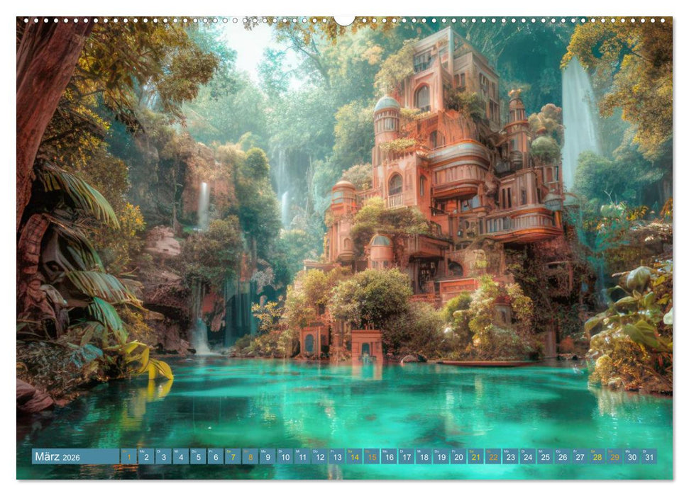 Märchenschlösser - Imposante Fantasiepaläste (CALVENDO Premium Wandkalender 2026)