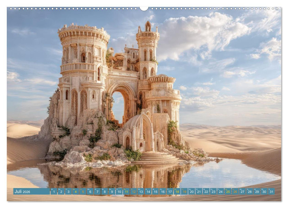 Märchenschlösser - Imposante Fantasiepaläste (CALVENDO Premium Wandkalender 2026)