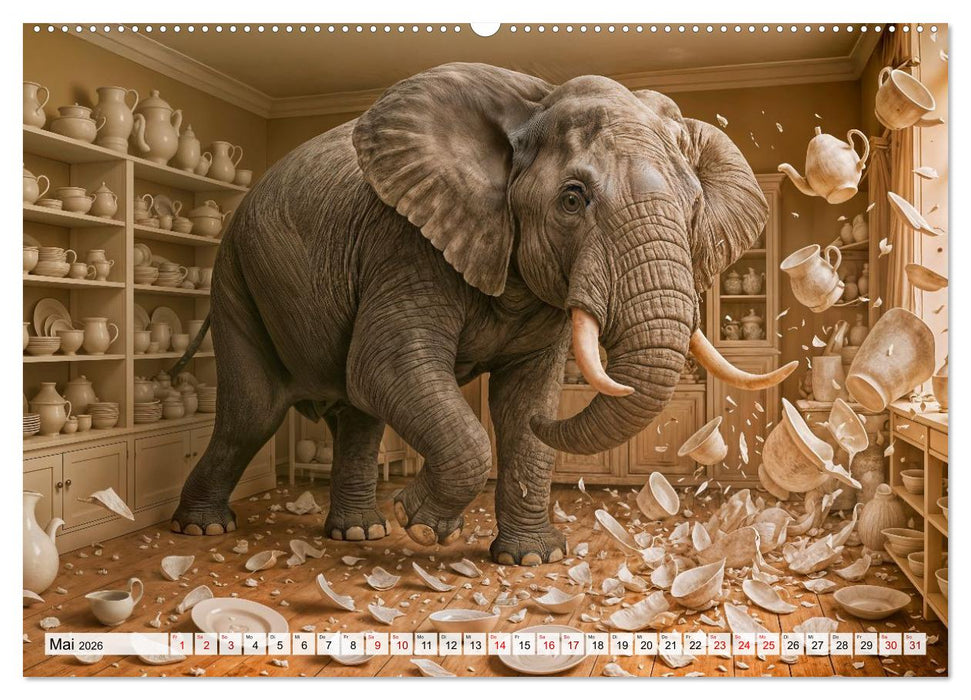 Tierische Redewendungen - Ein Kalender voller Sprüche und Sprachbilder (CALVENDO Wandkalender 2026)