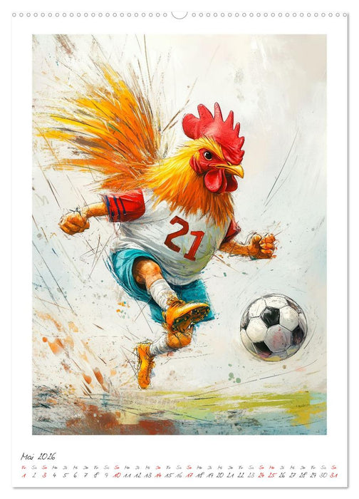 Federwahnsinn - Ein Jahr voller Hühner (CALVENDO Premium Wandkalender 2026)
