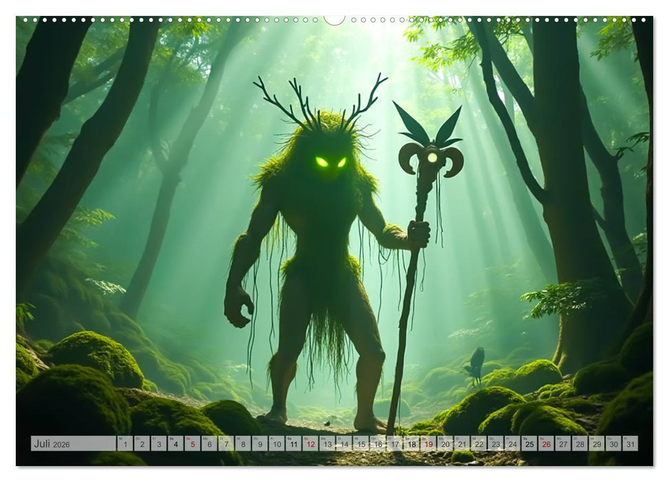 Afrikanische Mythologie - Götter, Helden und Monster (CALVENDO Premium Wandkalender 2026)