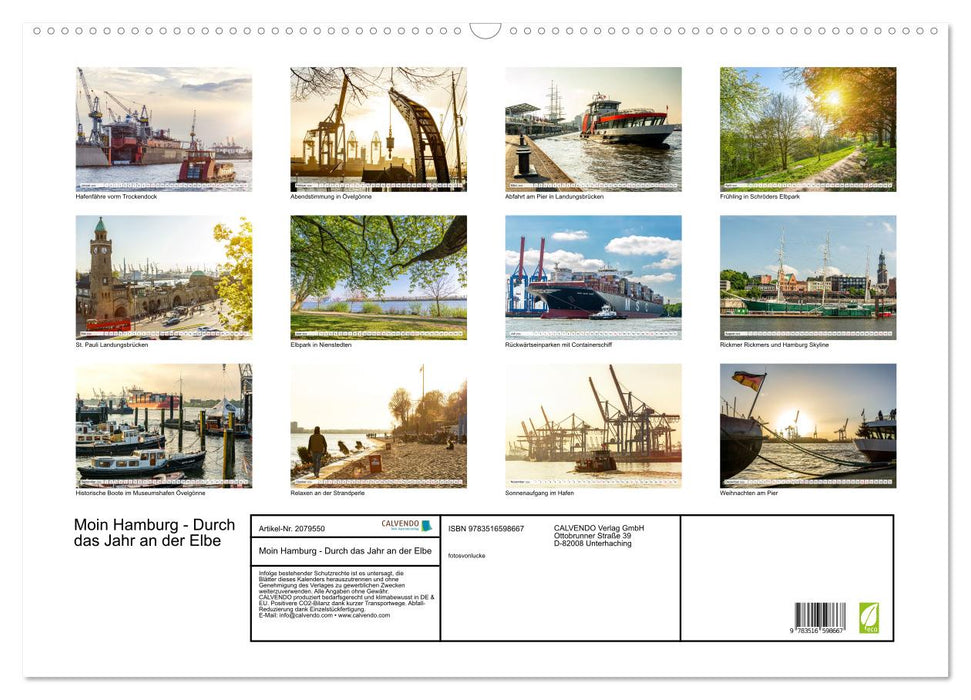Moin Hamburg - Durch das Jahr an der Elbe (CALVENDO Wandkalender 2026)