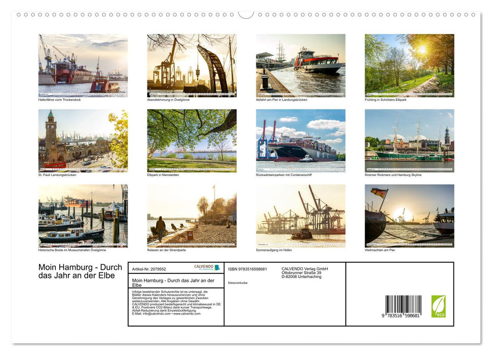 Moin Hamburg - Durch das Jahr an der Elbe (CALVENDO Premium Wandkalender 2026)