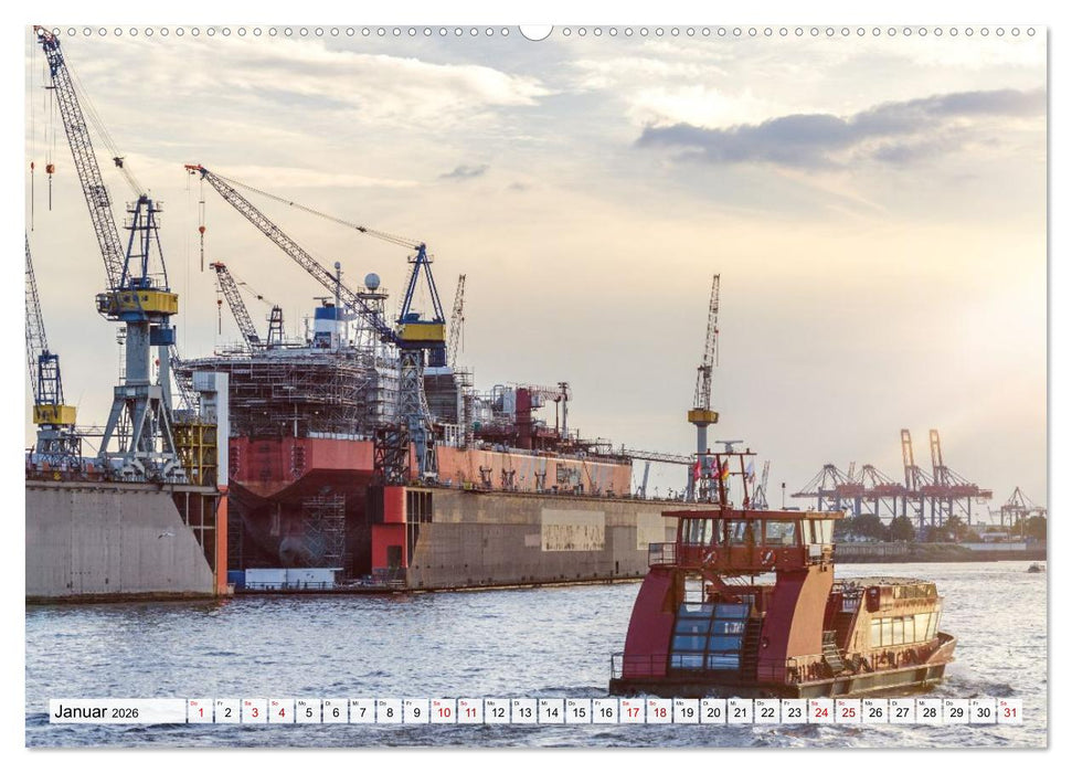 Moin Hamburg - Durch das Jahr an der Elbe (CALVENDO Premium Wandkalender 2026)