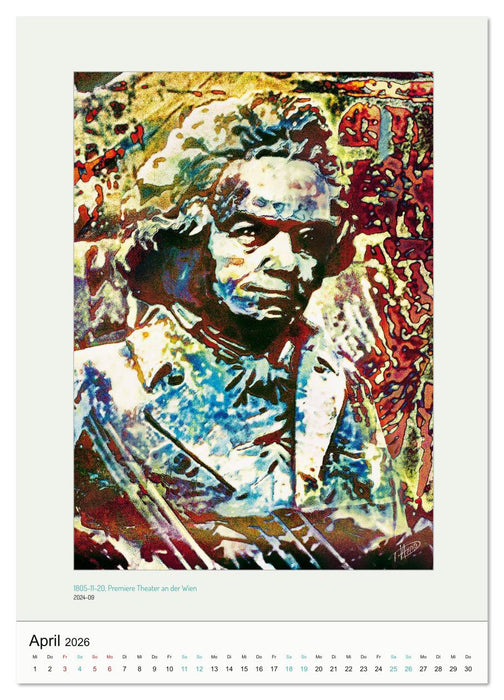 Ludwig van Beethoven - Portraits, Artworks und Designs (CALVENDO Wandkalender 2026)