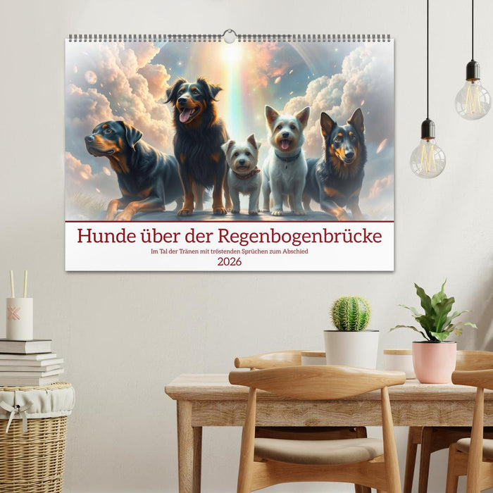 Hunde über der Regenbogenbrücke (CALVENDO Wandkalender 2026)