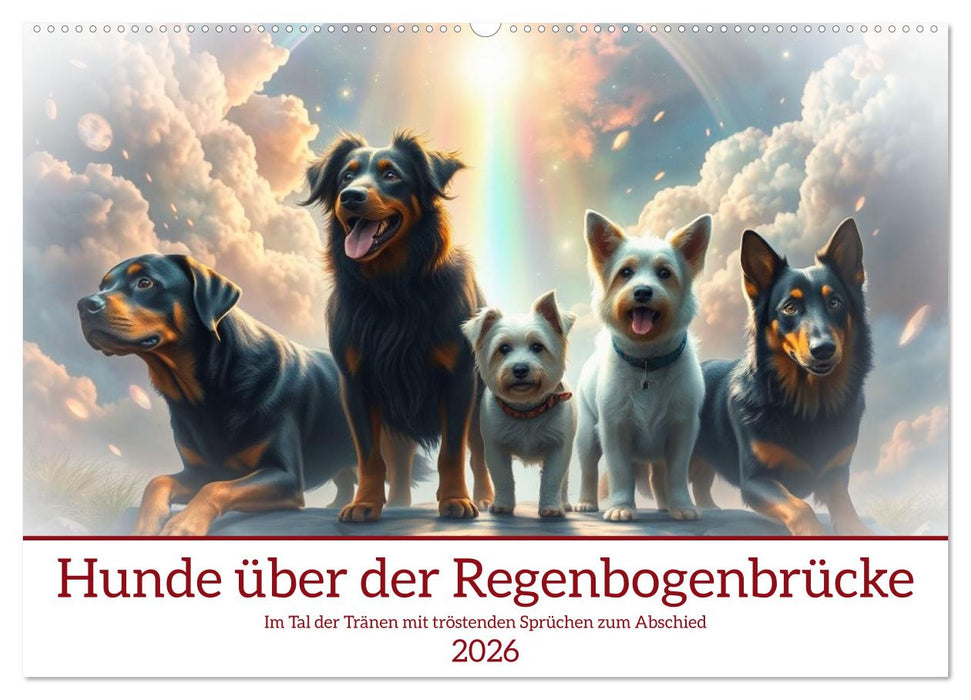 Hunde über der Regenbogenbrücke (CALVENDO Wandkalender 2026)