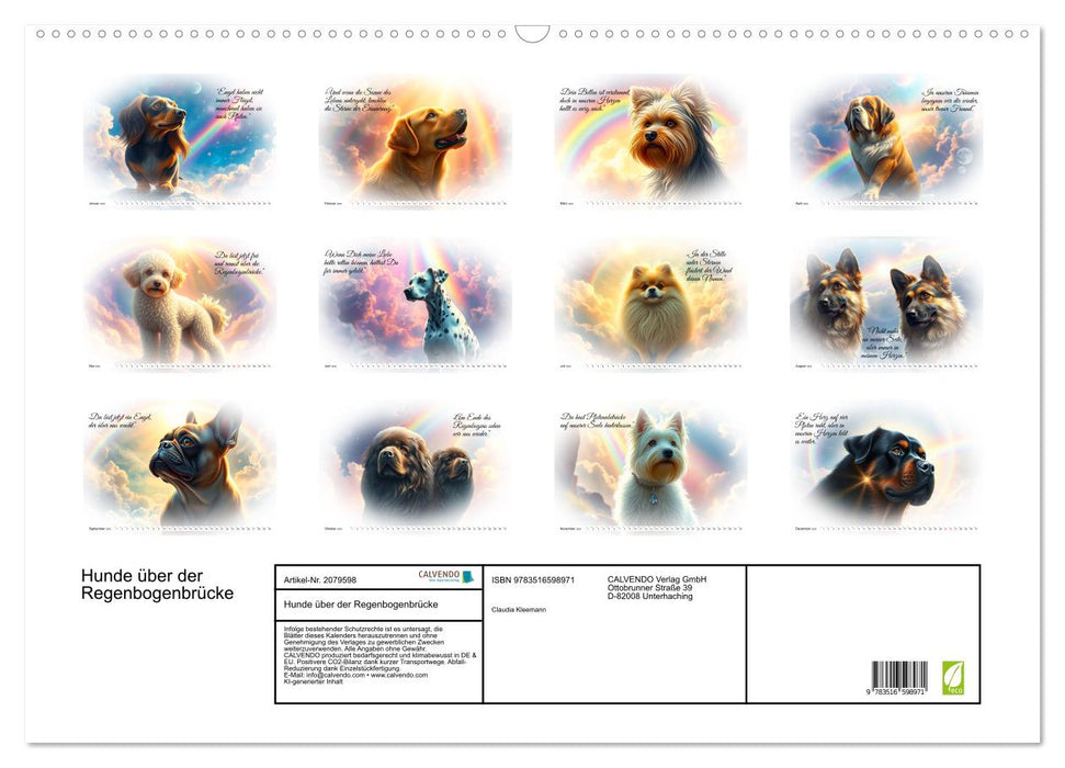 Hunde über der Regenbogenbrücke (CALVENDO Wandkalender 2026)