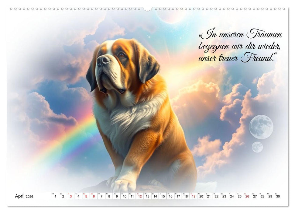 Hunde über der Regenbogenbrücke (CALVENDO Wandkalender 2026)