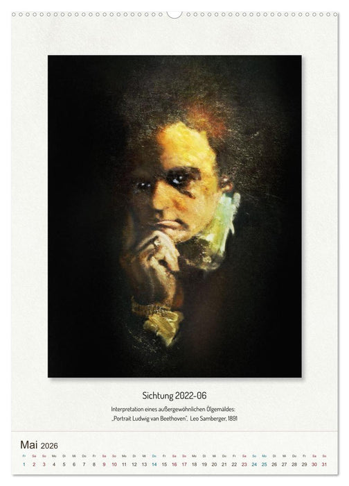 Ludwig van Beethoven - Portraits, Artworks und Designs (CALVENDO Premium Wandkalender 2026)