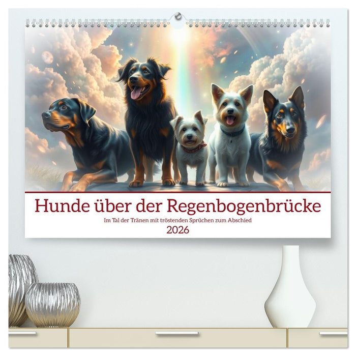 Hunde über der Regenbogenbrücke (CALVENDO Premium Wandkalender 2026)