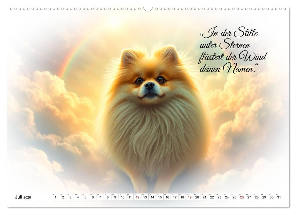 Hunde über der Regenbogenbrücke (CALVENDO Premium Wandkalender 2026)