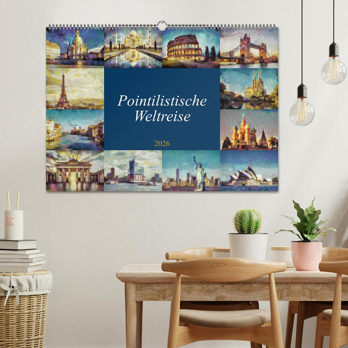 Pointilistische Weltreise (CALVENDO Wandkalender 2026)