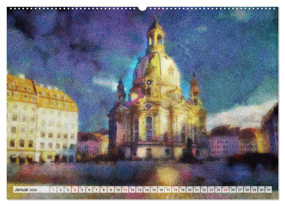 Pointilistische Weltreise (CALVENDO Premium Wandkalender 2026)