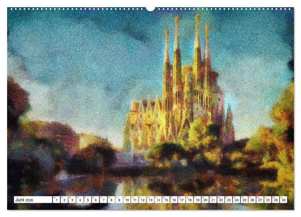 Pointilistische Weltreise (CALVENDO Premium Wandkalender 2026)