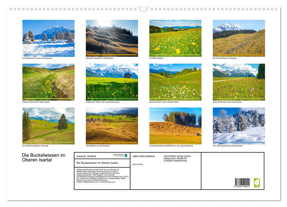 Die Buckelwiesen im Oberen Isartal (CALVENDO Wandkalender 2026)