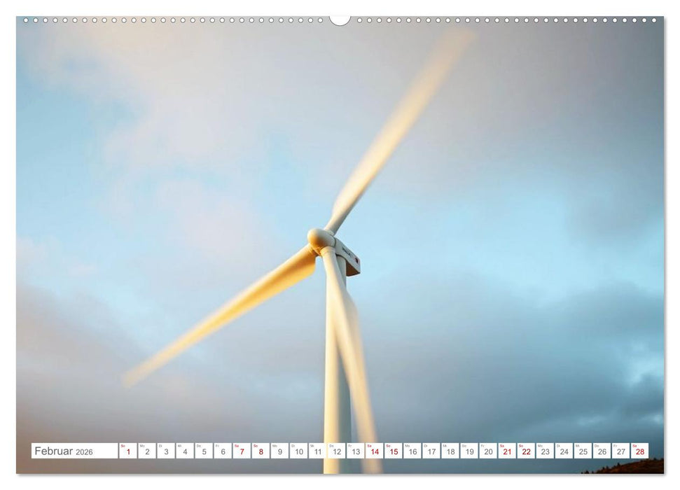 Die Poesie und Kraft des Windes - Windkraft in Bewegung (CALVENDO Wandkalender 2026)
