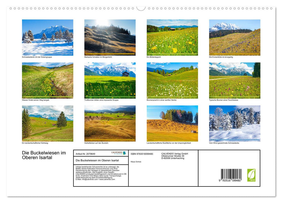 Die Buckelwiesen im Oberen Isartal (CALVENDO Premium Wandkalender 2026)