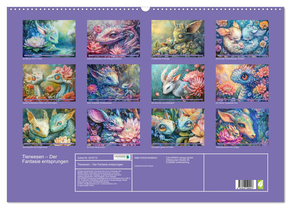 Tierwesen – Der Fantasie entsprungen (CALVENDO Wandkalender 2026)