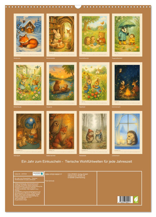Ein Jahr zum Einkuscheln - Tierische Wohlfühlwelten für jede Jahreszeit (CALVENDO Wandkalender 2026)
