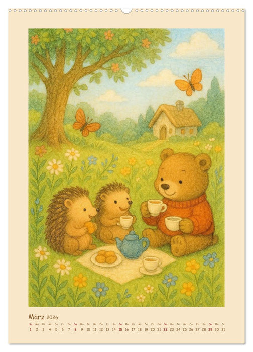Ein Jahr zum Einkuscheln - Tierische Wohlfühlwelten für jede Jahreszeit (CALVENDO Wandkalender 2026)