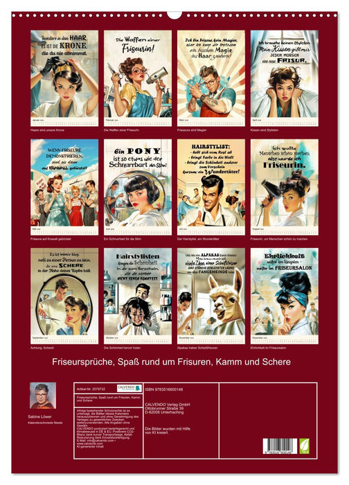 Friseursprüche, Spaß rund um Frisuren, Kamm und Schere (CALVENDO Wandkalender 2026)