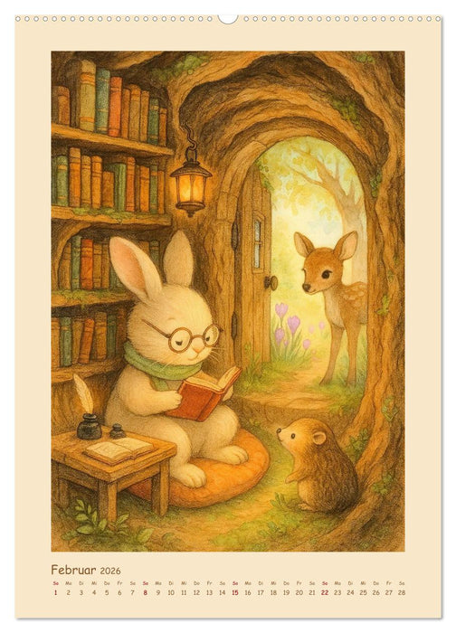 Ein Jahr zum Einkuscheln - Tierische Wohlfühlwelten für jede Jahreszeit (CALVENDO Premium Wandkalender 2026)
