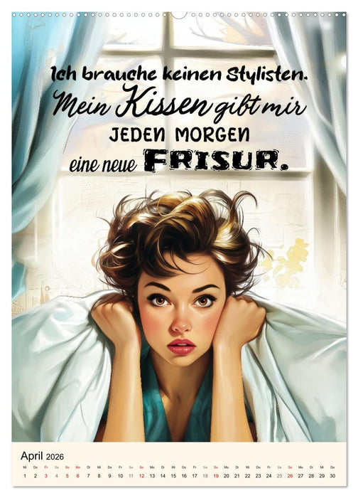 Friseursprüche, Spaß rund um Frisuren, Kamm und Schere (CALVENDO Premium Wandkalender 2026)