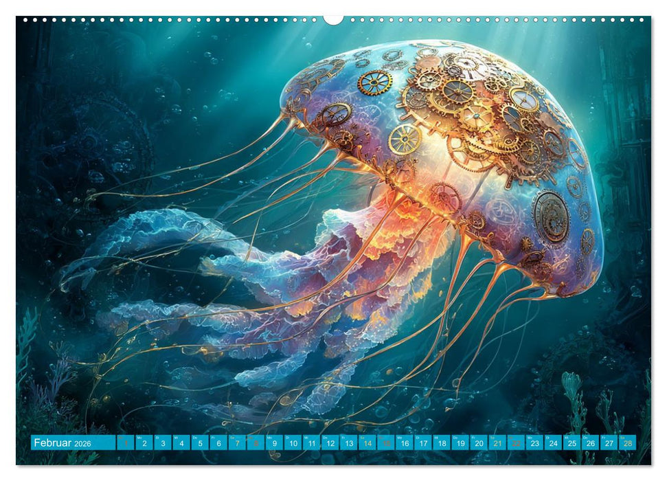 Aqua Mechanica – Steampunk unter dem Meer (CALVENDO Premium Wandkalender 2026)