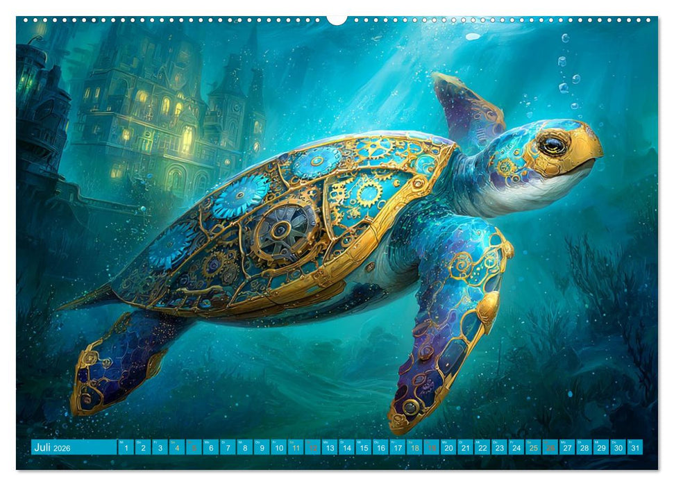 Aqua Mechanica – Steampunk unter dem Meer (CALVENDO Premium Wandkalender 2026)